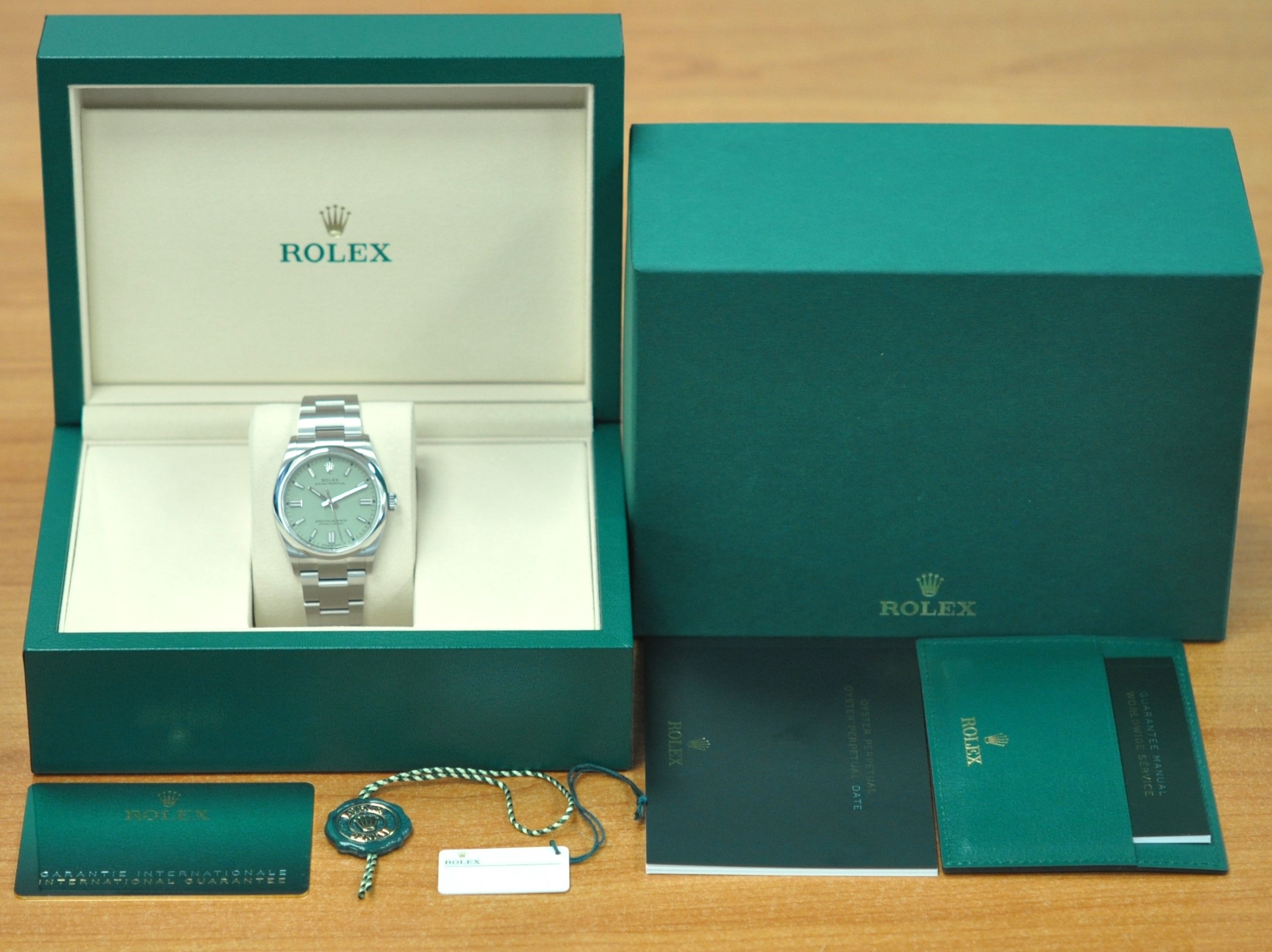 Rolex 2025 Oyster Perpetual 'Pistachio' 126000 - Hackett Watches